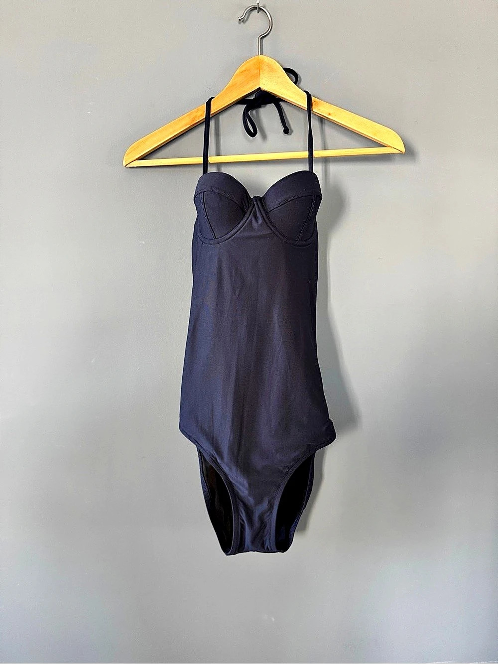 J. Crew Long Torso One-Piece Swimsuit navy NWOT